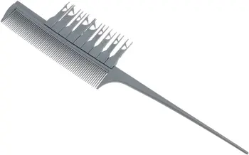 Професионален гребен за коса с секционированием и освобождаване на мелирования + кука - сребърен
