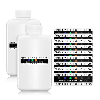 Пълен комплект за анализ на урина от 12 теми Включва 2 прозрачни преносими празни бутилки, 10 лепкави тест-ленти за измерване на температурата на
