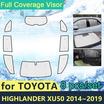Слънчеви Очила с Пълно Покритие За Toyota Highlander XU50 2014 ~ 2019 Автомобилни Слънчеви Стъкла Със Странична Козирка Аксесоари 2016 2017