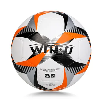 Стандартен размер на 5 футболни топки за възрастни, изработена машина здрав тренировъчен топка за състезания, футболна топка за мача Лига със защита от течове