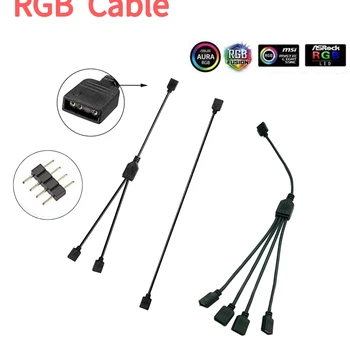 Удлинительный кабел AURA RGB от 1 до 1, светодиодна лента 5V 3Pin/12V 4Pin, удлинительный кабел-адаптер, компютърни аксесоари за ASROCK