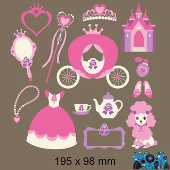 Форма за играчки за малки принцеси, метални печати за направата на картичките, за да проверите за scrapbooking, занаятчийски печати, прозрачни печати, шаблони 