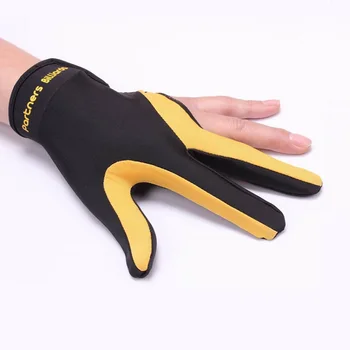 Черно-жълта висококачествени продукти за играчи на снукър, билярдни ръкавици