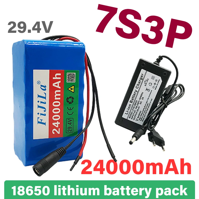 24V 24ah 7s3p 18650 литиево-йонна батерия 29,4 V 24000mah електрически велосипед, мотопед/електрическа/Адаптивни вилица 24v литиева батерия - 0