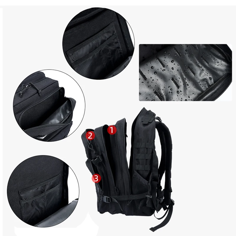 50Л Походный раница, голяма чанта, военни тактически пътни мъжки туристически чанти на рамо, градинска планински туризъм мъжка чанта за лаптоп - 3