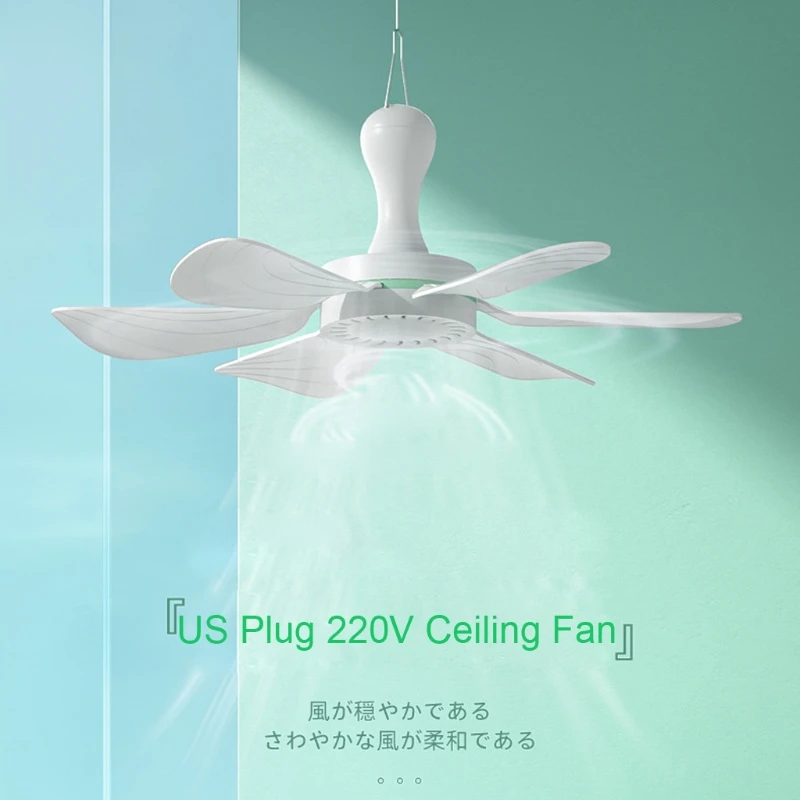 6 Листа Безшумен окачен вентилатор променлив ток 220v с ключ, вентилатори за въздушно охлаждане легла в общежитието, 8 W Електрически вентилатор за къмпинг - 3