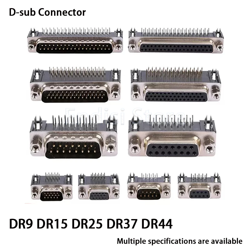 DR9 DR15 DR25 DR37 DR44 Женски/мъжки правоъгълен Заварени конектор d-sub RS232 сериен порт адаптер 9/15/25/37/44 пин - 0