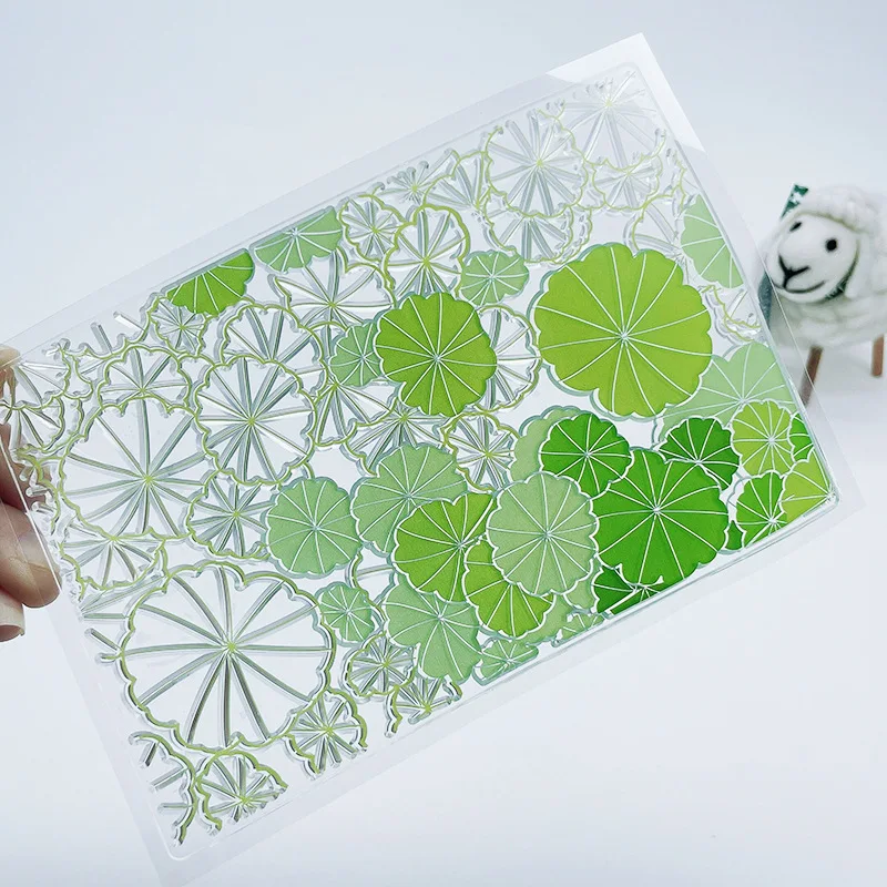 Lotus leaf shading Transparent Klar Силиконова Stempel/Dichtung für САМ scrapbooking/foto album Dekorative klare stempel blätter - 1