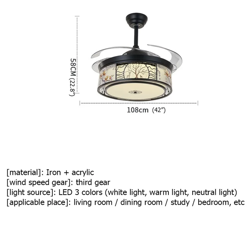 Вентилатор на тавана DEBBY Лампа без нож с дистанционно управление Модерен прост творчески led за дома за хол - 4