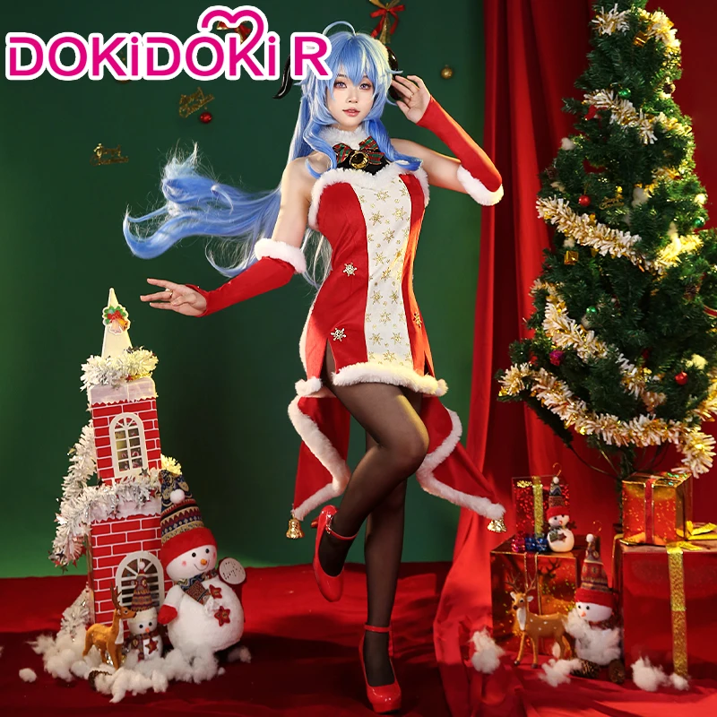 Ганью Cosplay играта Genshin Impact 【S-3XL】 DokiDoki-R Game Genshin Impact Коледна рокля Ганью Додзин Cosplay хубава рокля плюс размер - 0