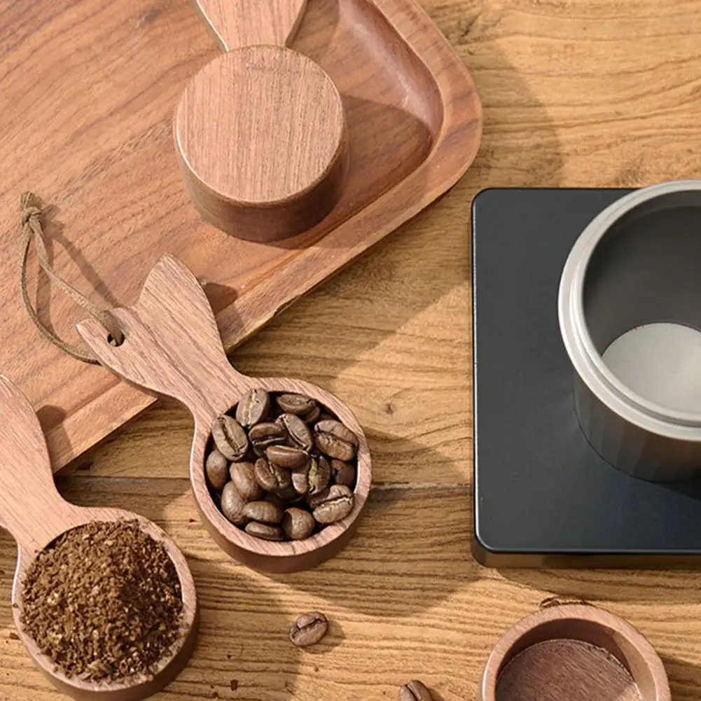 Лъжичка за измерване на кафе Дървена, гладка, със защита от напукване, за приготвяне на кафе с прахово пълнител, лъжичка за кафе на зърна, кухненски инструмент - 1