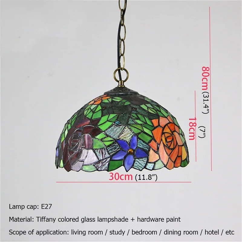 Окачен лампа RONIN Тифани, модерни led осветителни тела, декоративни растения за Домашно хранене - 5