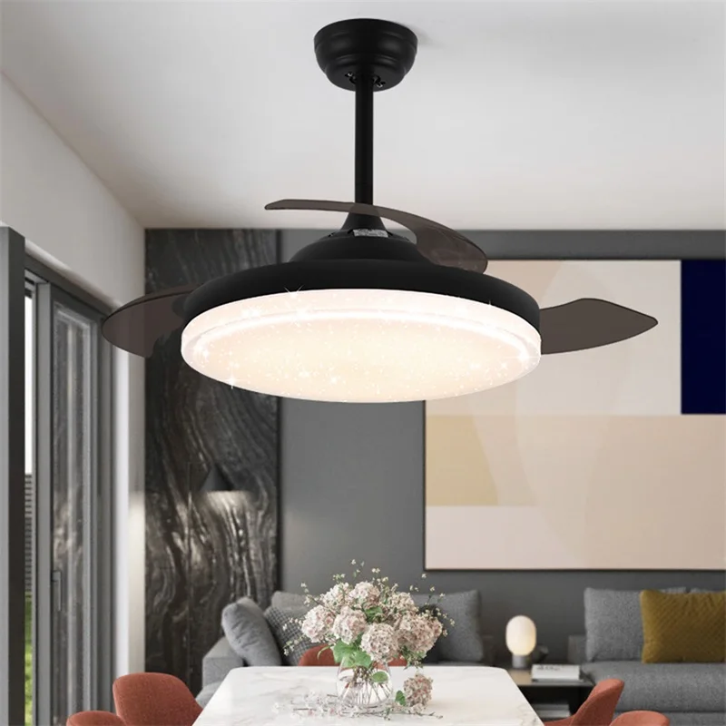 Съвременните вентилатори AOSONG, 3 цвята, led, с дистанционно управление, декоративни растения за дома, трапезария, спалня, ресторанта - 2