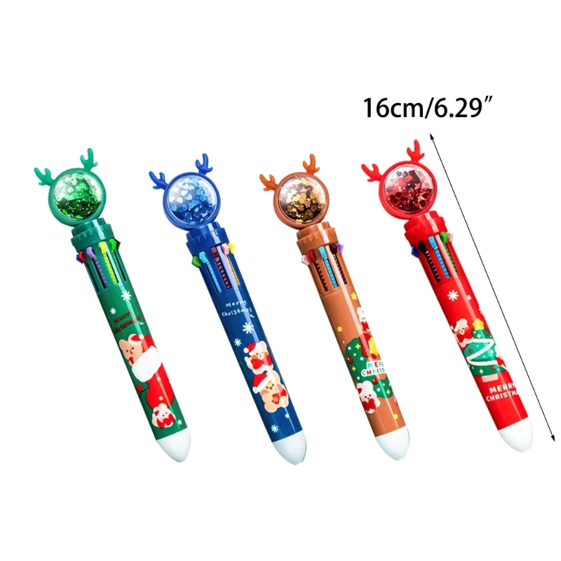 Химикалка писалка 0,5 мм, 10-в-1, Прибиращи Roller дръжка във формата на Коледните лосове, Внасянето на химикалки W3JD - 5