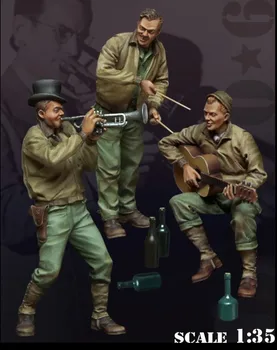 1/35 мащаб на войната във Виетнам, забавление Армията на САЩ, миниатюри, за 3 души, комплект модели от смола, статуетка, Безплатна Доставка