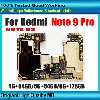 100% Оригинална Разблокированная дънна Платка За Xiaomi Redmi Note 9 Pro Note9 Pro Note 9Pro дънна Платка 6G + 128 GB Логическа Заплащане С Пълни Чипове