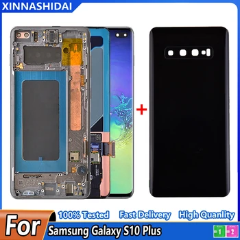 100% Тествани Super Amoled На SAMSUNG Galaxy S10 Plus G975 LCD Сензорен дисплей и Цифров Преобразувател В Събирането За Sumsang Galaxy S10 +