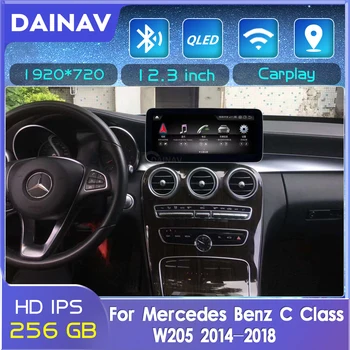12,3-инчов Android carplay 4G за Mercedes Benz C GLC Class W205 X253 2014-2018 Авто радио стерео авторадио GPS Главното устройство плейър