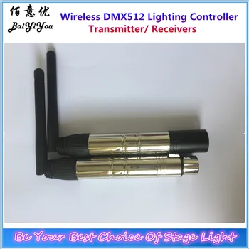 2 бр./лот Безжичен контролер за осветление DMX512, 1 бр. предавател + 1 бр. приемник на 2.4 Ghz