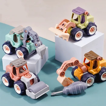 3D Динозавър в събирането на Новост Детски винт DIY Кола играчки Сладък трактор под формата на триене на автомобила Слот играчки, Игри на тревата най-Добрият Подарък