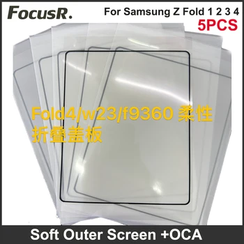 5 бр. OEM Мека Стъклена Филм За Предния Екран С ОСА За Samsung Galaxy Z Fold 1 2 3 4 LCD Сензорен Панел за Ремонт Треснувшего Подмяна на Стъкло