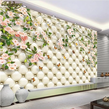 beibehang Потребителски фотообои стикери за стена висока имитация на мека чанта на цветя ТЕЛЕВИЗИЯ фон стенен papel de parede
