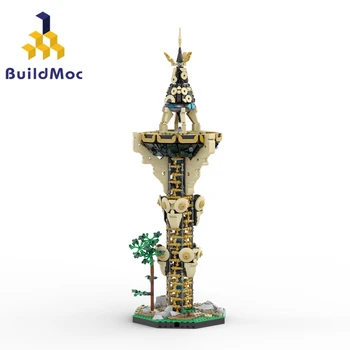 BuildMoc Дъх на Дивата природа Кула Шейх Набор от Градивни блокове Кралство Хайрул Хинокс Чудовище Тухли Играчки Детски Подарък За Рожден Ден
