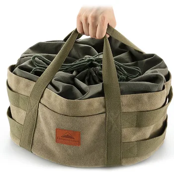 CAMPINGMOON Чанта за съхранение на барбекю на открито, Чанта за съдове, Чанта за облицовки на открито, в памучна торбичка за съхранение във Фурната, контейнер