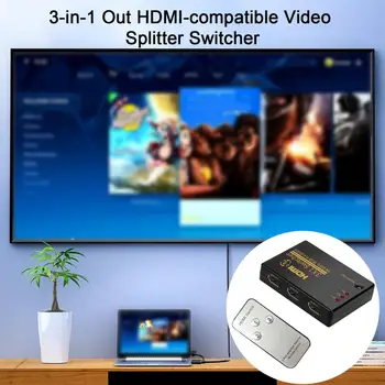 HDMI-съвместим преминете 4K HD-съвместими с дистанционно управление на 3-в-1-Изход HDMI-съвместим видеоаксессуар