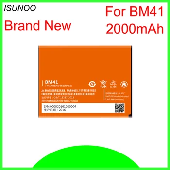 ISUNOO BM41 BM 41 литиево-йонна батерия за телефон Xiaomi Redmi 1S/Mi2a/Hongmi 1S 2000 mah