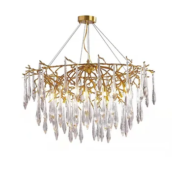 Nordic Led кристален полилей E14 за всекидневната, вили, трапезария, окачена лампа в стил Loft, романтична творческото начало декор, окачена лампа