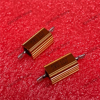RX24-5W 0.1 R 0.1 RJ Power Метален корпус Златен Алуминиев Корпус Жично резистор 5 W 0.1 Ω 5% От Автомобилни led лампи резистори