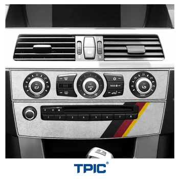 TPIC Централна Конзола CD Панел Декоративна Рамка Капак За BMW E60 5 Серия 2010-2005 Бутон за Регулиране на силата на Звука на Климатика От Алькантары