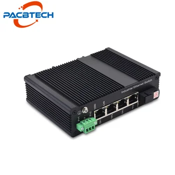 Unmanaged Din-пръчка с 5 порта PoE Промишлен Ethernet switch 100M 20KM SC Одноволоконный мрежов комутатор
