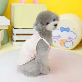 Атрактивен стилен жилетка за кучета с лък, ярка цветна риза за домашни любимци, Добра Гъвкавост, Летни аксесоари