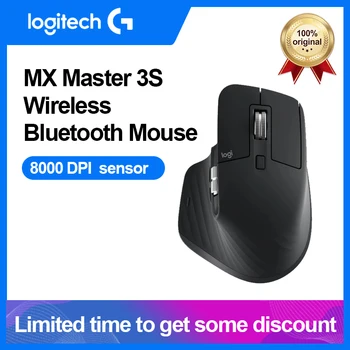 Безжична Bluetooth мишка Logitech MX Master 3S Мека бизнес офис мишката 8000 точки на инч, с болтовым приемник графитово-черен