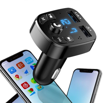 Бързо зарядно устройство 3.1 A, FM предавател, Bluetooth-съвместими аудио, автомобилен MP3 плеър с две USB конектори, авторадио, зарядно устройство за свободни ръце, автомобилни аксесоари