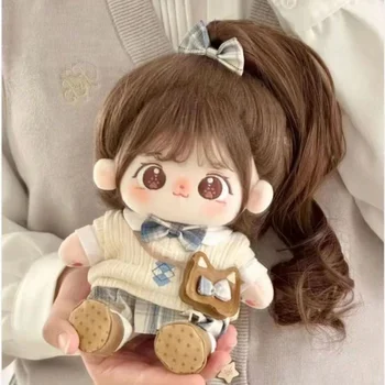 В присъствието на памучен кукла Miaomiao 20 см, работа на смени детски дрехи, плюшен кукла, фигурки на кукли, подаръци за момичета