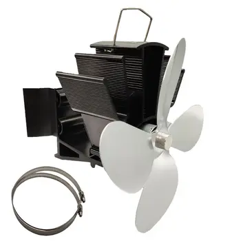 Вентилатор за камина с 4 остриета, работещ от топлина, дърво горелка, екологични Тих окачен вентилатор за камина