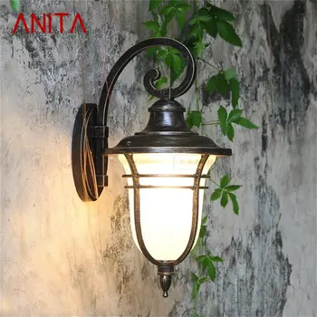 Външните стенни лампи на дени в стил ретро, класически led аплици, водоустойчива декоративна лампа за дома, вилата на верандата