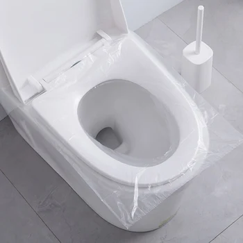 Еднократни покривала за седалки на тоалетни чинии, пластмасови пътни постелки за тоалетна, калъфи за аксесоари за баня
