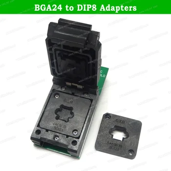 Жак адаптер Программатора BGA24 за DIP8 BGA24 Turn DIP8 с Рамка Чип 6*4 мм + 5*5 мм за RT809H RT809F TL866A TL86II Plus