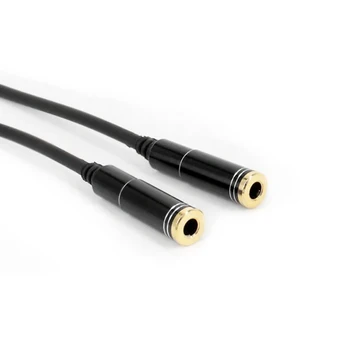 За 3,5-мм позлатен 4-секционна аудиопроходного удлинительного кабел с жак 
