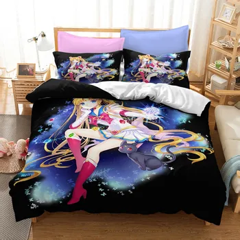 Комплект спално бельо Bandai Sailor Moon, прекрасна двойка, дама, Кралски размер, комплекти пододеяльников за пуховых одеала за момичета, подарък за рожден Ден
