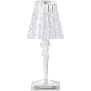 Кристален Малка Нощна лампа за една стая, Акумулаторна Нощно шкафче за спалня, диамантена настолна лампа