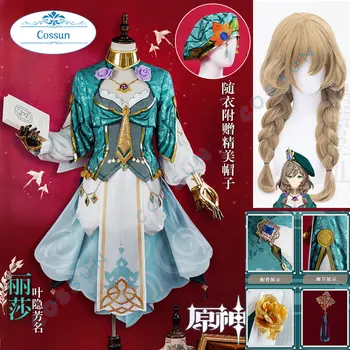 Лиза Cosplay костюм, играта Genshin Impact, Нова кожа, с костюм под псевдонима Under Shade, аниме, дрехи за ролеви игри с двойна панделка