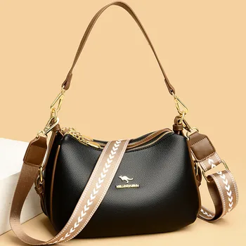 Луксозна дизайнерска марка чанта-месинджър, Дамски висококачествена кожена чанта, Модерна чанта През Рамо, Нова дамска чанта-тоут