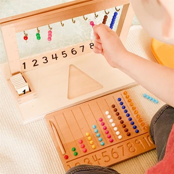 Материали Монтесори Математически материал Букви и цифри Дъска Играчки за деца на 3 години, учебни помагала, Играчки за деца D65Y