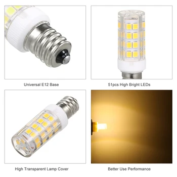 Мини led крушки E12 5 Вата за домашна употреба, енергоспестяващи лампи за хладилници, абсорбатори, микровълнови фурни
