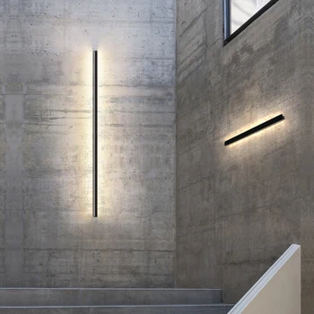 Минималистичен творчески дълъг, с монтиран на стената лампа, модерен led фон, с монтиран на стената лампа, монтиран на стената лампа за дневна, нощни алуминиев стенен лампа